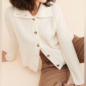 ⭐️ SALE $50 ⭐️ Madewell NWOT Niles Oversized Collared Button Wide Rib Cardigan